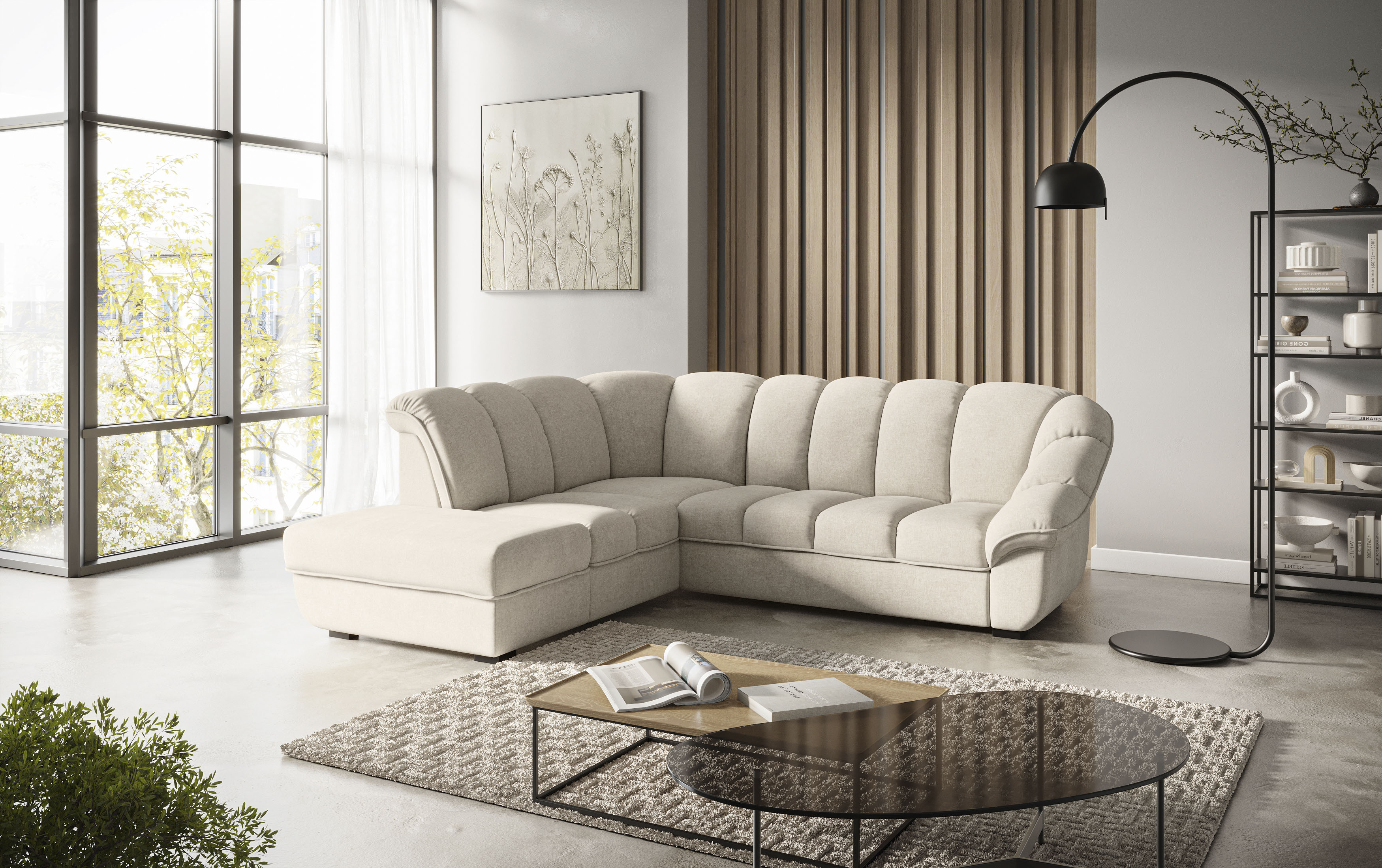 Ecksofa COTTA "Mado, Breite 260 cm", sahara, B:260cm H:88cm T:104cm, 100% POLYESTER (PES), Sofas, Ecksofa, verschiedene Sofas individuell kombinierbar Image