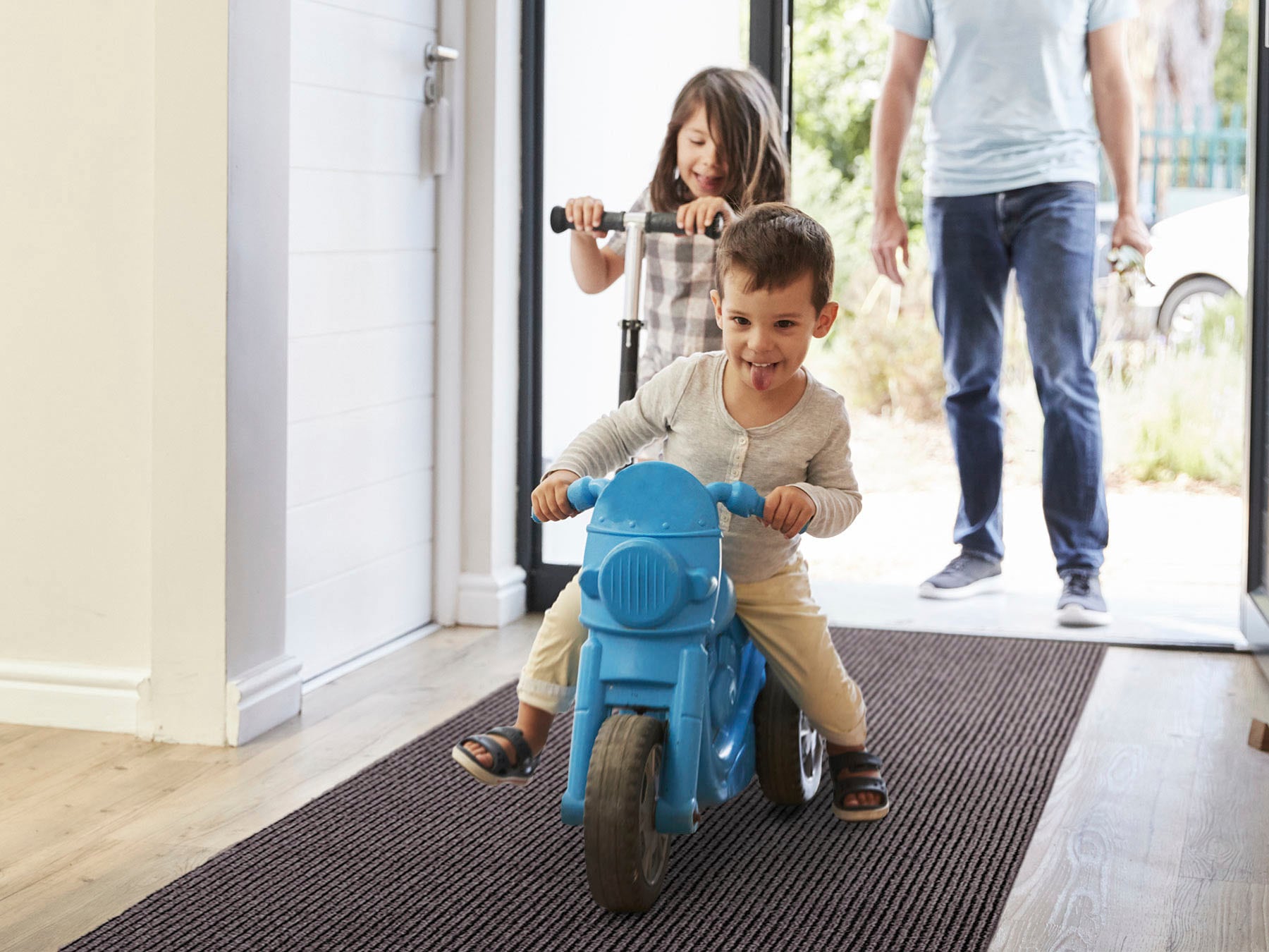 Läufer "Schmutzfangläufer GIN, Made in Belgium", braun, B:200cm H:6mm L:500cm, Polypropylen (PP), PRIMAFLOR-IDEEN IN TEXTIL, Teppiche, Schmutzfangläufer, Schmutzfangmatte, meliert, gesteift, strapazierfähig, rutschhemmend Image