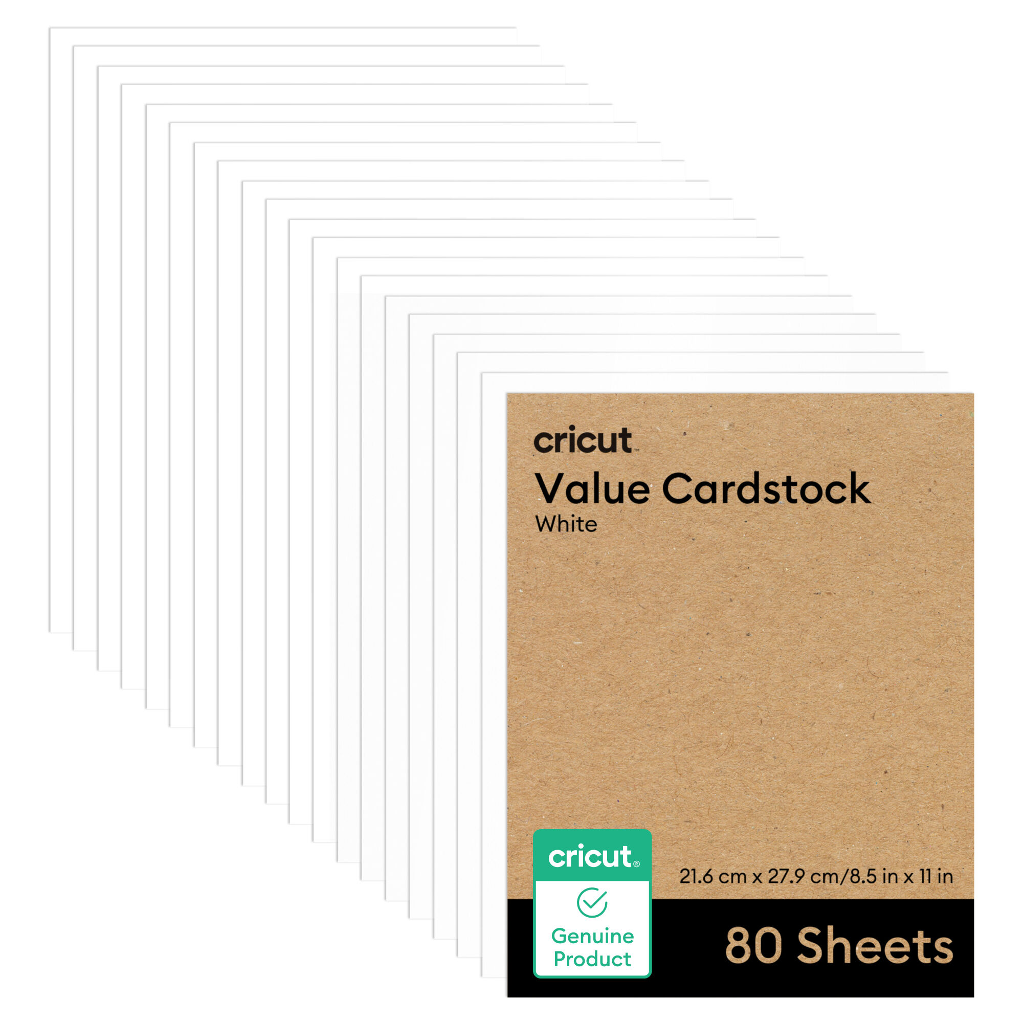 Cricut Value Cardstock | White | 8.5 in x 11 in | 80 Count
