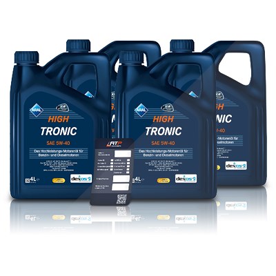 Aral 16 L HighTronic 5W-40 + Ölwechsel-Anhänger [Hersteller-Nr. 15F47C] Image
