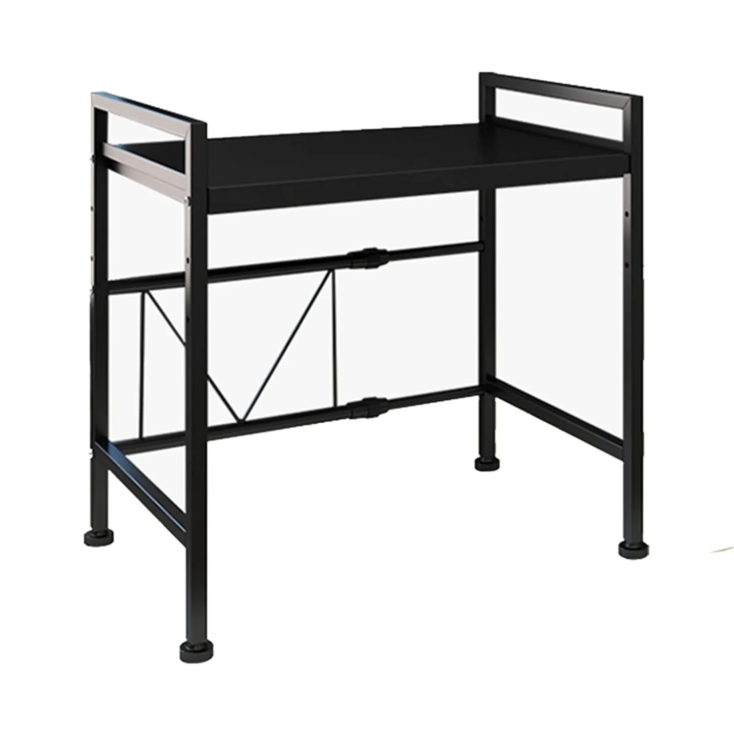 Mikrowellenregal aus Metall, verstellbar von 40 bis 64 cm, Schwarz/Weiß Image