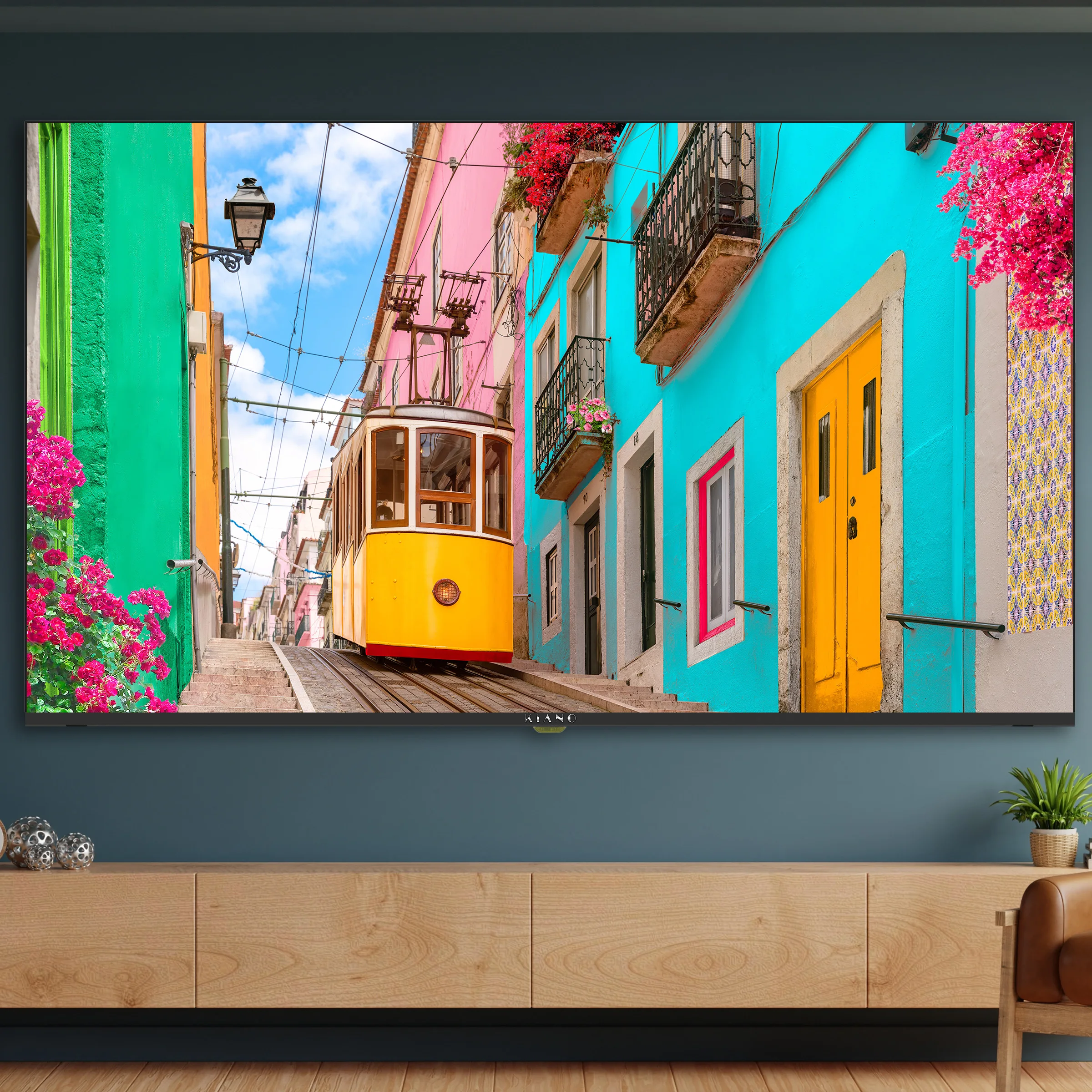 LED-Fernseher Kiano Elegance TV 50 Zoll 4K UHD Smart TV WLAN Miracast PVR