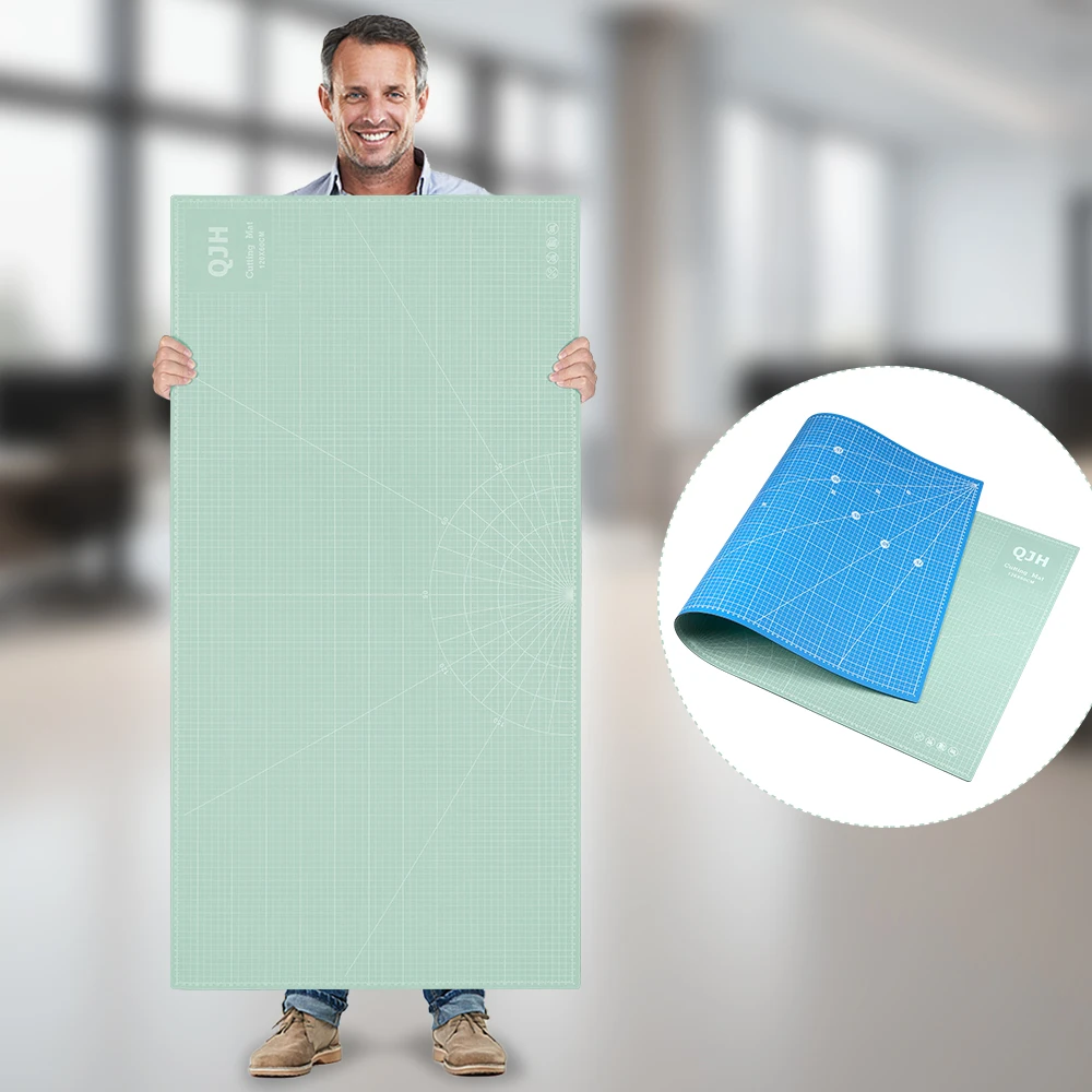 120 x 60 cm PVC-Schneidematte, doppelseitige Präzisionsschnittmatte für Gravur, Nähen, Basteln, Stoffe, Scrapbooking, DIY-Schreibtischunterlage, Büro Image