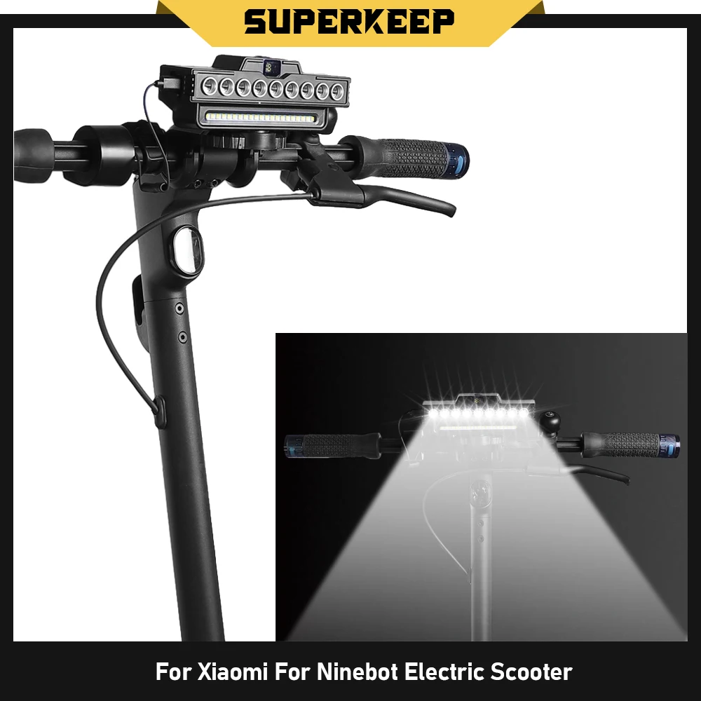 Für Xiaomi Mi3 Mi4 Mi5 5Pro 5Max Vorderlicht USB-Aufladbarer Scheinwerfer 9 LED mit Hupe Starkes Licht für Kugoo Kukirin Roller Image