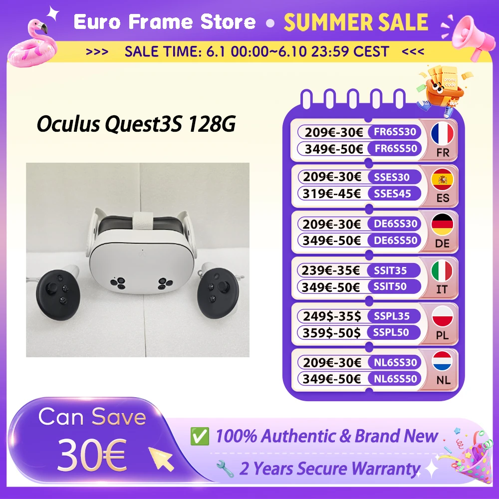 Oculus Quest3S 128G All-in-One VR-Brille Meta Quest3 VR Bewegungssensor Intelligenter Helm Spielgerät Quest3s 128G Image