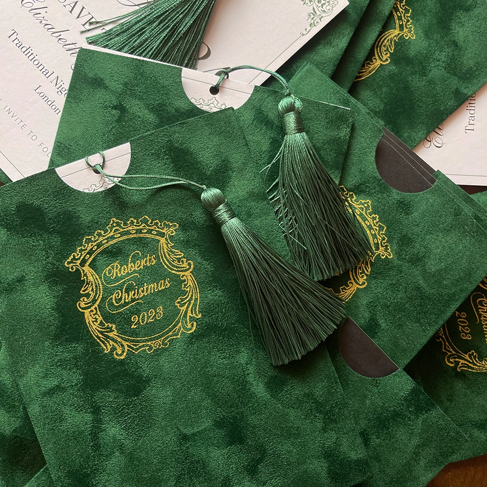 Personal isierte Einladung karte Business Hochzeit Quince anera Geburtstag danke Brief High-End klassischen Samt dekorierten Umschlag Image