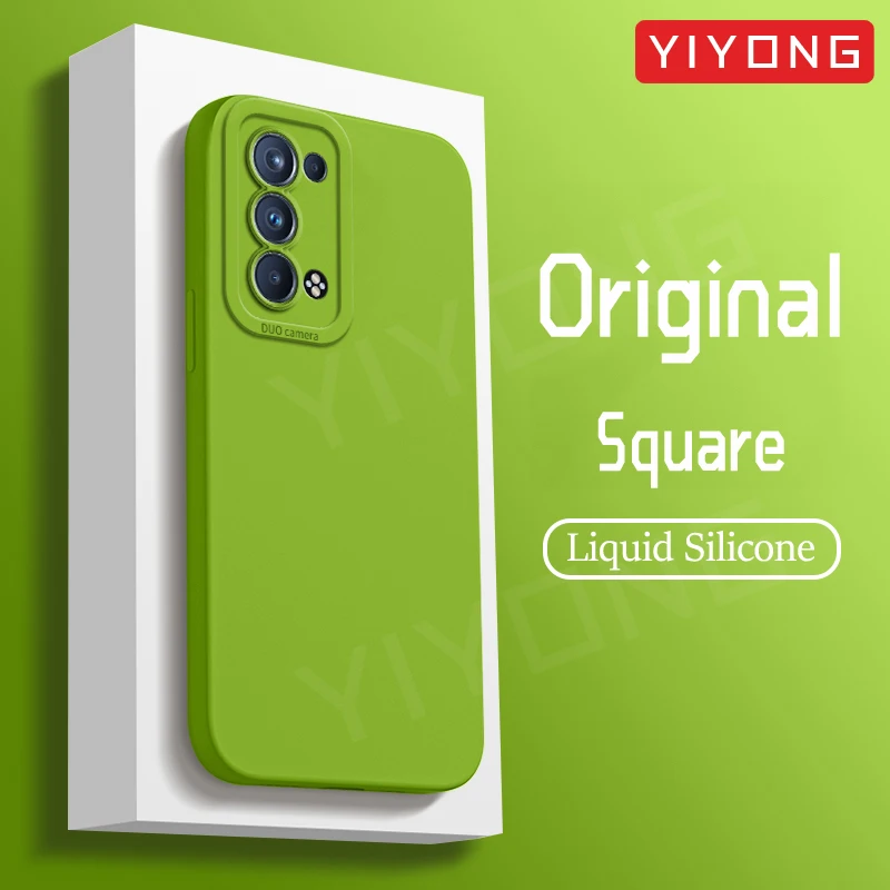 Reno6 pro fall yiyong original weiche flüssige silikon abdeckung für oppo reno 5 4 6 pro plus 5g reno5 reno4 5g stoß feste telefon hüllen Image