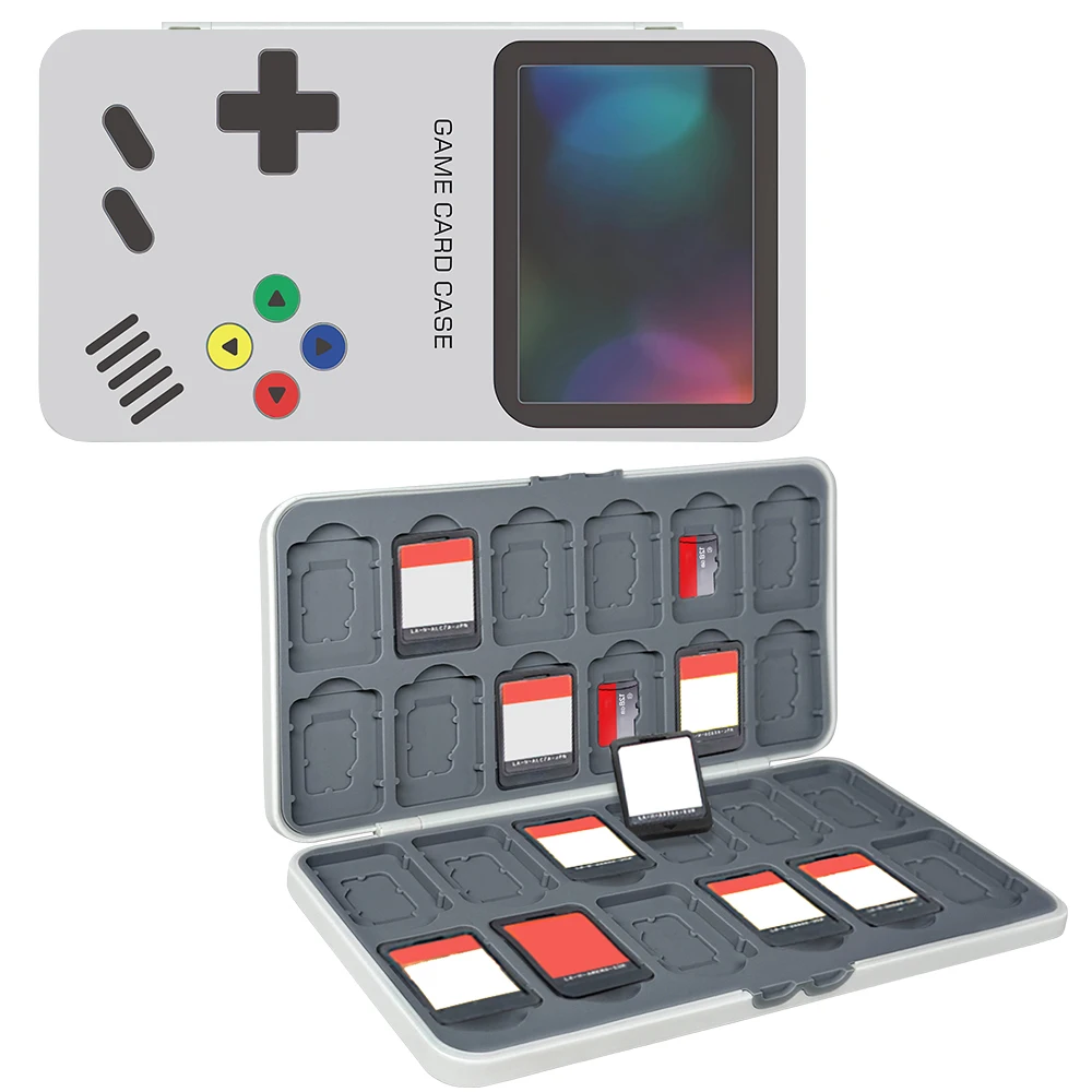 Spielkarten-Aufbewahrungsbox, 24 Spielkartenfächer und 24 Micro-SD-Kartenfächer, Geeignet für Switch, Lite/Oled/Ns Image