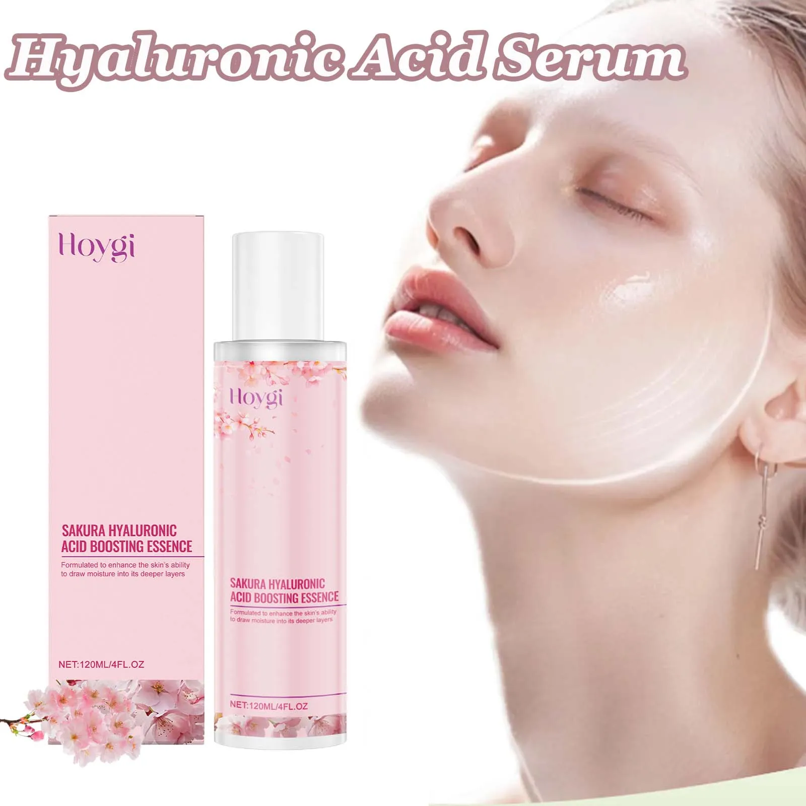 Hyaluronsäure-Gesichtsserum, aufhellend, aufpolsternd, glättend, tief nährend, für trockene Haut, tägliche Hautpflege, feuchtigkeitsspendende Essenz Image