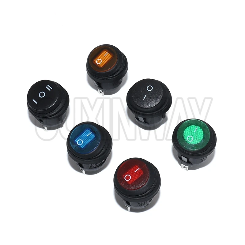 1 Stück 3-Pin-Wippschalter 6A 10A 250V 125V AC LED Ein/Aus Wasserdichter Fahrzeug- und Bootsschalter Runder Schalter SPST Image