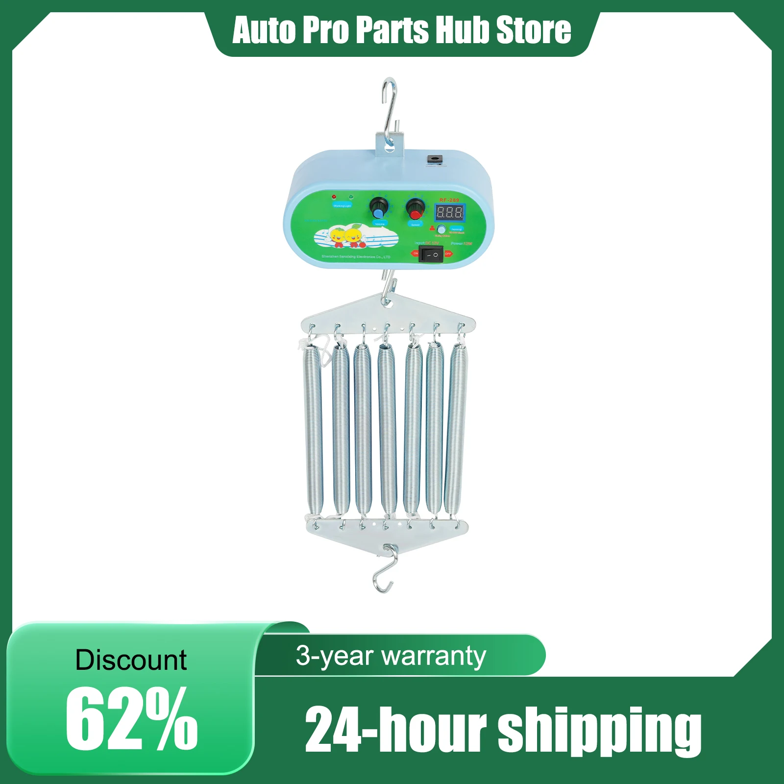 Baby-Schaukel-Controller, 7-Feder-Schaukelmotor-Ersatzteil & Digitalanzeige, Metallkonstruktion für 0-12 Monate alte Säuglinge Image