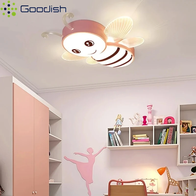 Moderne Neuheit Einfachheit Niedliche Cartoon Bienen LED Deckenleuchten Kreis Design Lampe für Kinderzimmer Dekoration Kronleuchter