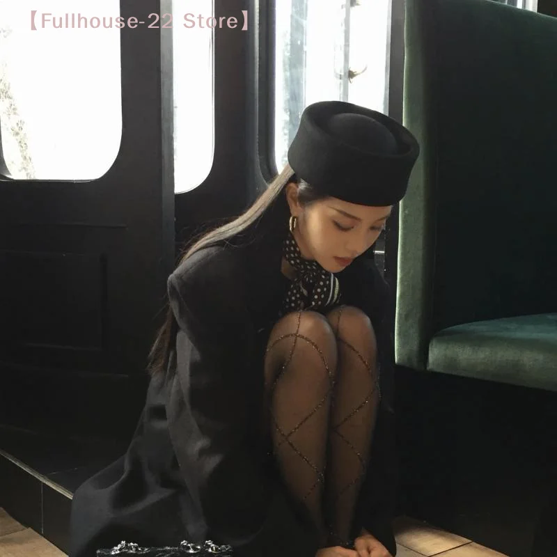 【MAX-22】Vintage-Hüte mit festem Oberteil, flache Fedora-Hüte, Damen-Baskenmützen aus Filz, Hochzeits-Fascinator-Kappen, Hochzeits-Cocktail-Party-Hut Image