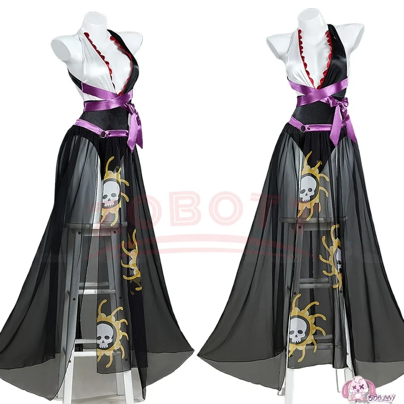 Anime Boa Hancock Cosplay Kostüm Halloween Weihnachten Rollenspiel Party Comic Damen Größe S-XL Sexy Badeanzug Kleid mit hängendem Hals