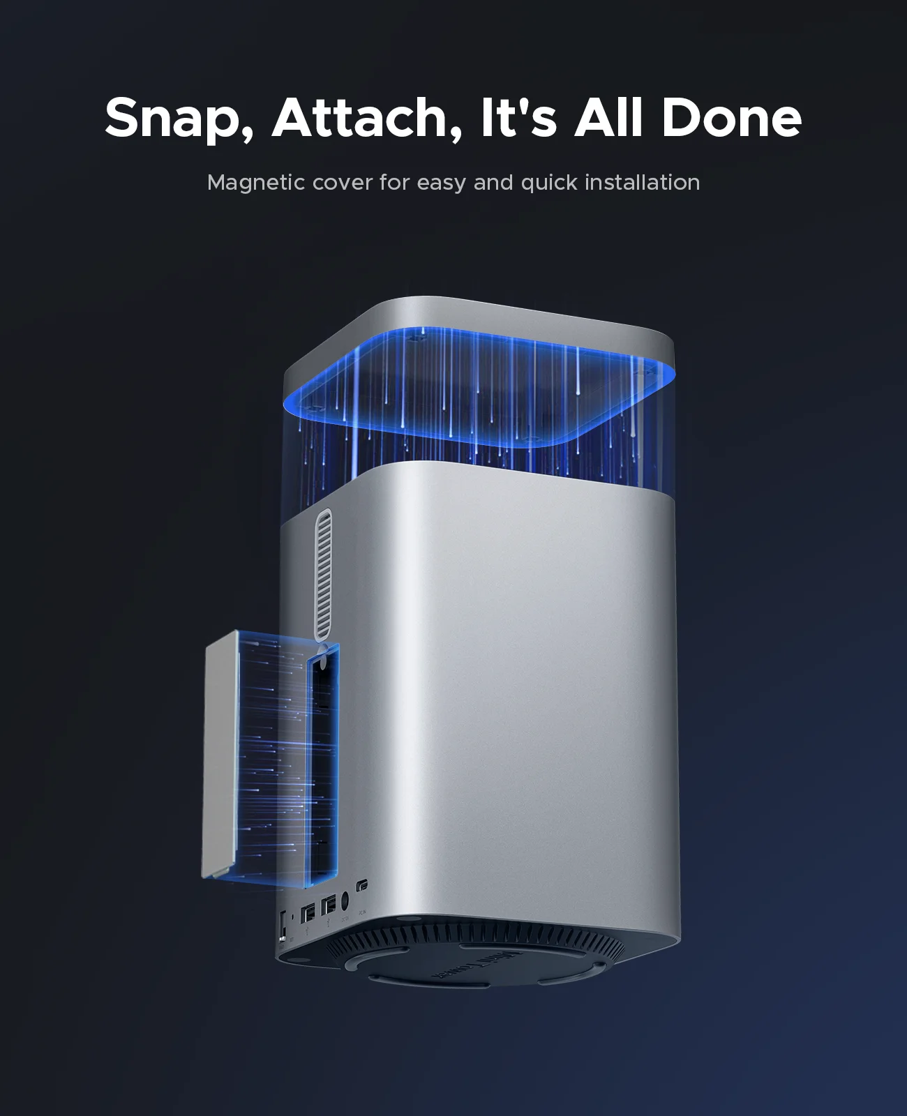 ORICO MiniTower für Mac Mini M4 Pro Dockingstation mit M.2 SSD Typ-C Dockingstation Desktop Hybrid-Speichersystem DAS Image