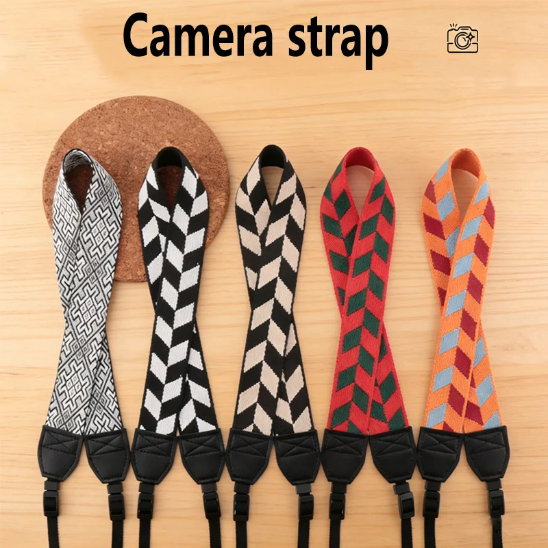 Tragbarer Kameragurt, verstellbarer Kameragurt aus Baumwolle und Leder, Schulter-Nackengurt für Sony/Nikon-Kamera, Gürtel für DSLR-Digitalkamera Image