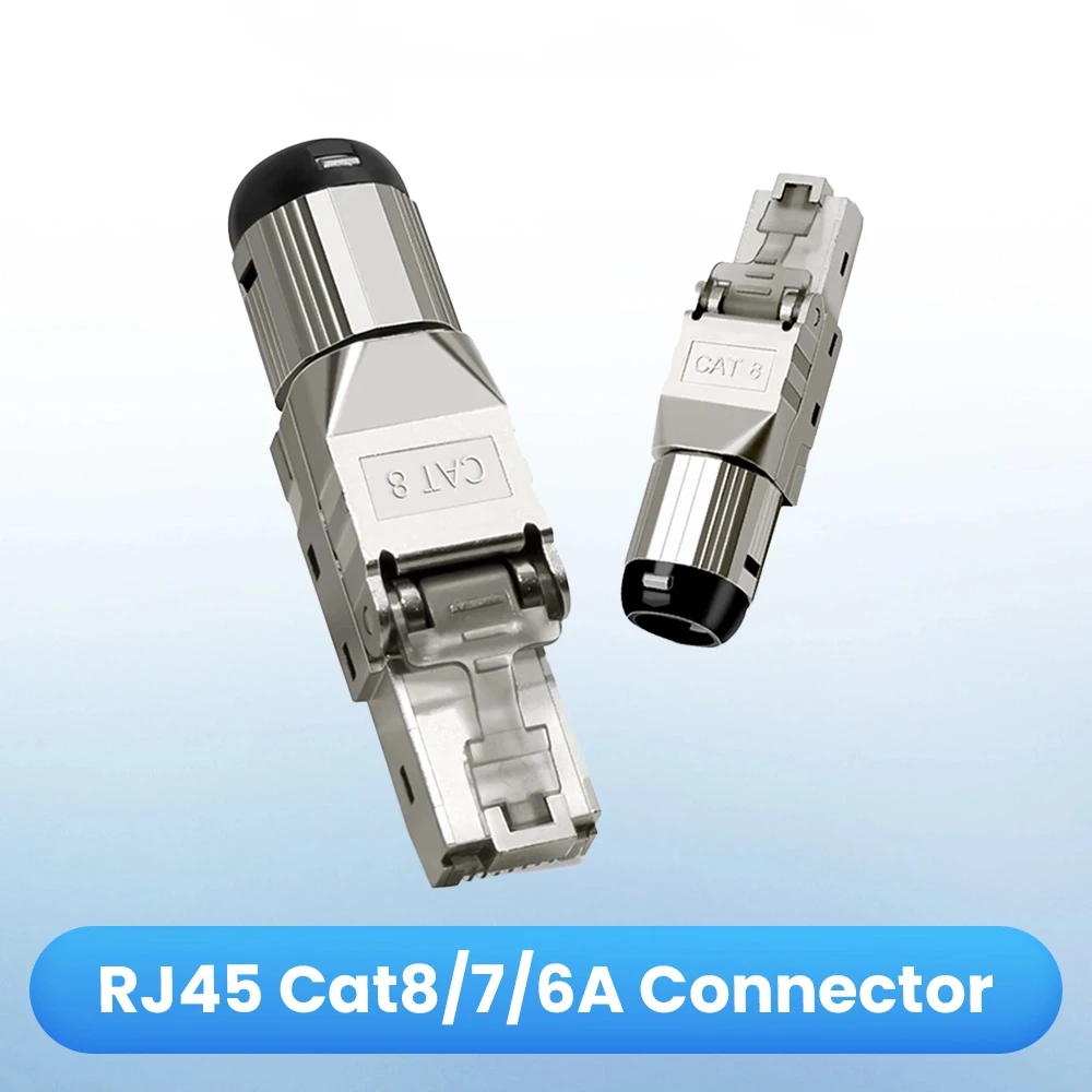 ZoeRax 2PCS RJ45 Cat8 Cat7 Cat6A Stecker Geschirmt Werkzeuglos Modular Termination Stecker 2000MHz 40G LAN Kabel für 22AWG-24AWG Image
