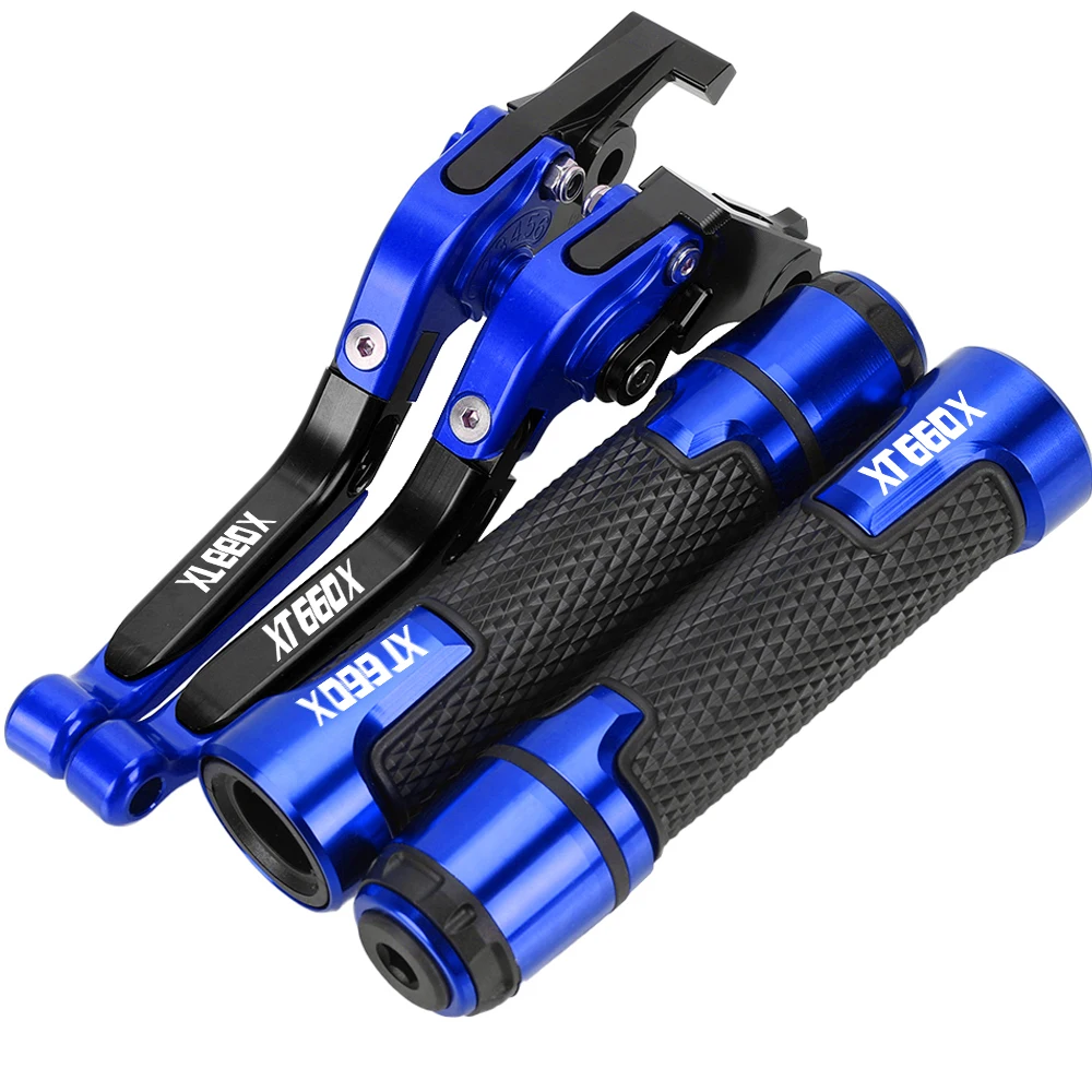 For Yamaha XT660 XT660R XT660X XT 660 R/X 2004-2013 Adjustable Brake Clutch Lever Foldable Handle Hand Grips Set 2012 2011 2010 Image