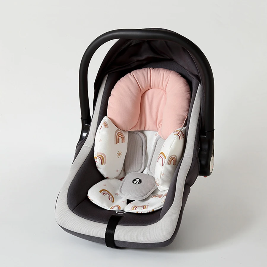 Atmungsaktive Neugeborenen Kinderwagen Sitz Liner Einsatz Baby Kinderwagen Sitzkissen Zubehör Baby Kopf Hals Unterstützung Kissen Pad Image