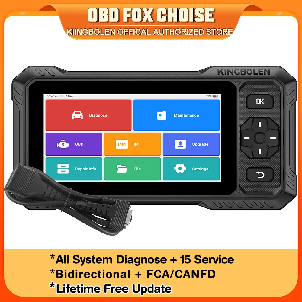 KINGBOLEN S6 ELITE Lebenslanges kostenloses Update aller System-Auto-Diagnosetools TPMS AF 15-Service Bidirektionale Steuerung OBD2-Scanner Image