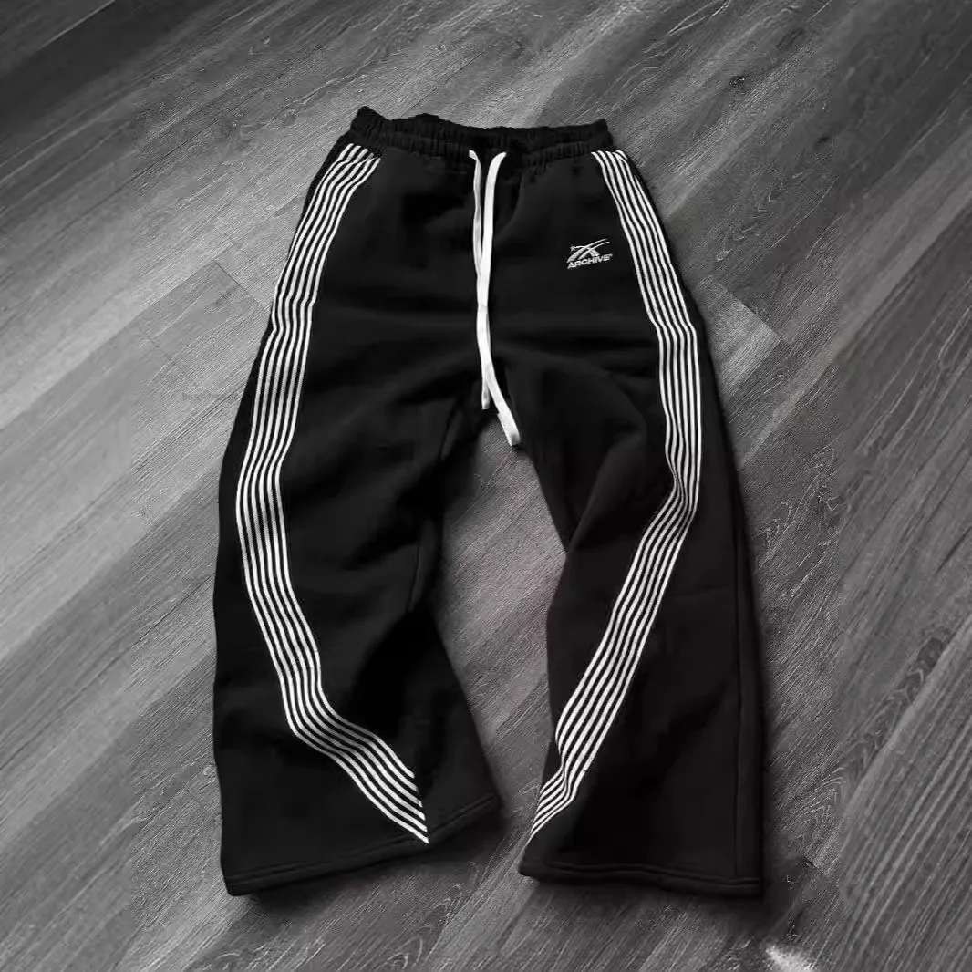 Herren Y2K Gestreifte Jogginghose Harajuku Retro Amerikanischer High-Street-Stil Lose Lässige Hip-Hop Vielseitige Trendige Jogger Streetwear-Hose Image