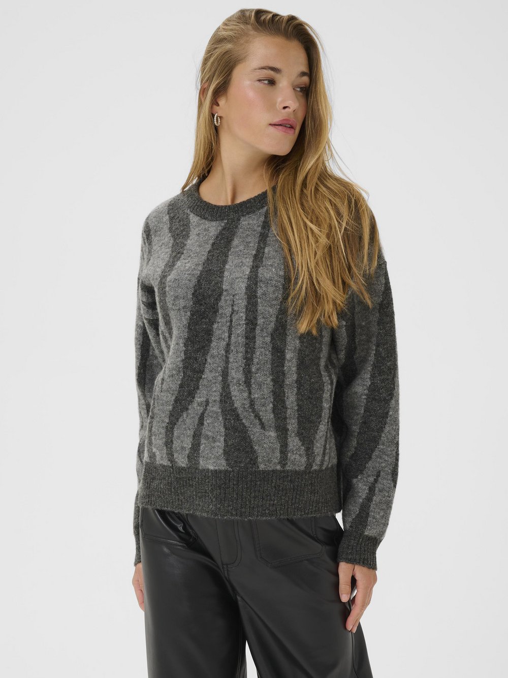 Kaffe Strickpullover KAbitzy Damen grau, XXL Image