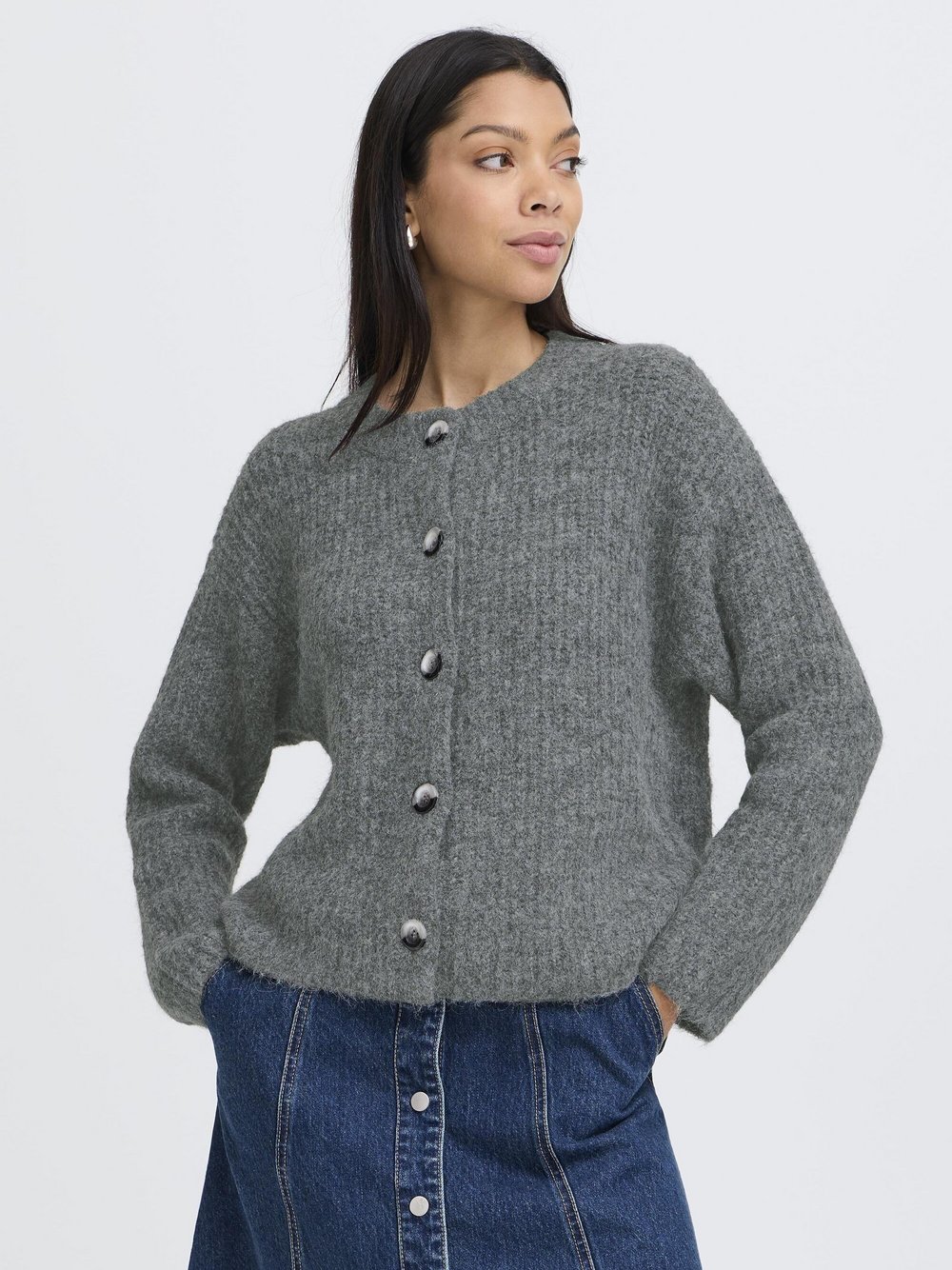 B.Young Strickjacke BYMILLER Damen grau, M Image