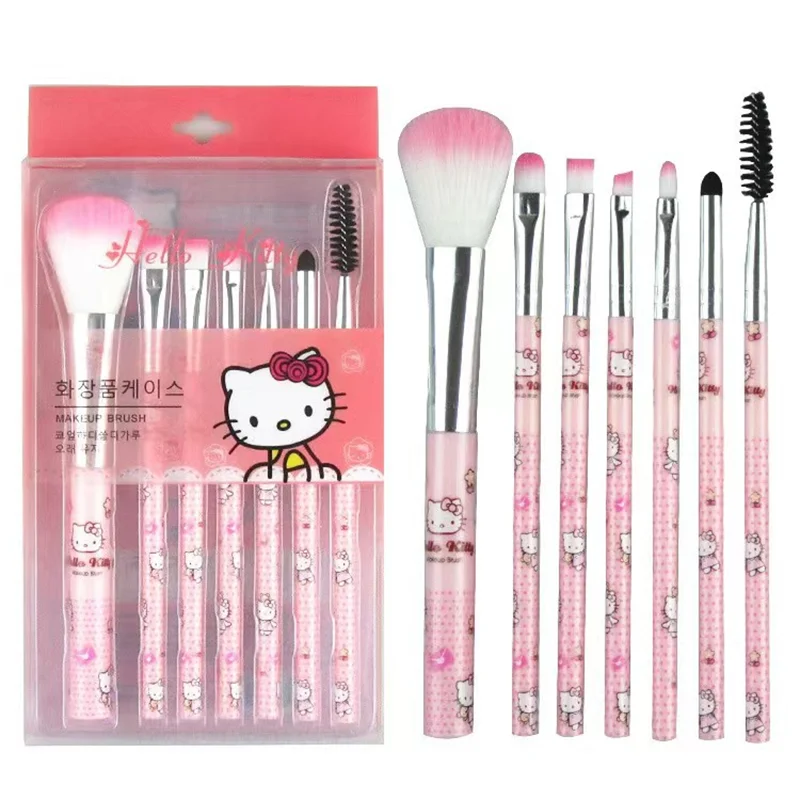 Set di Pennelli per Trucco Hello Kitty, Pennelli Cartoon per Makeup, Strumenti di Bellezza Carini, Pennello per Ombretto, Pennello per Trucco da Ragazza