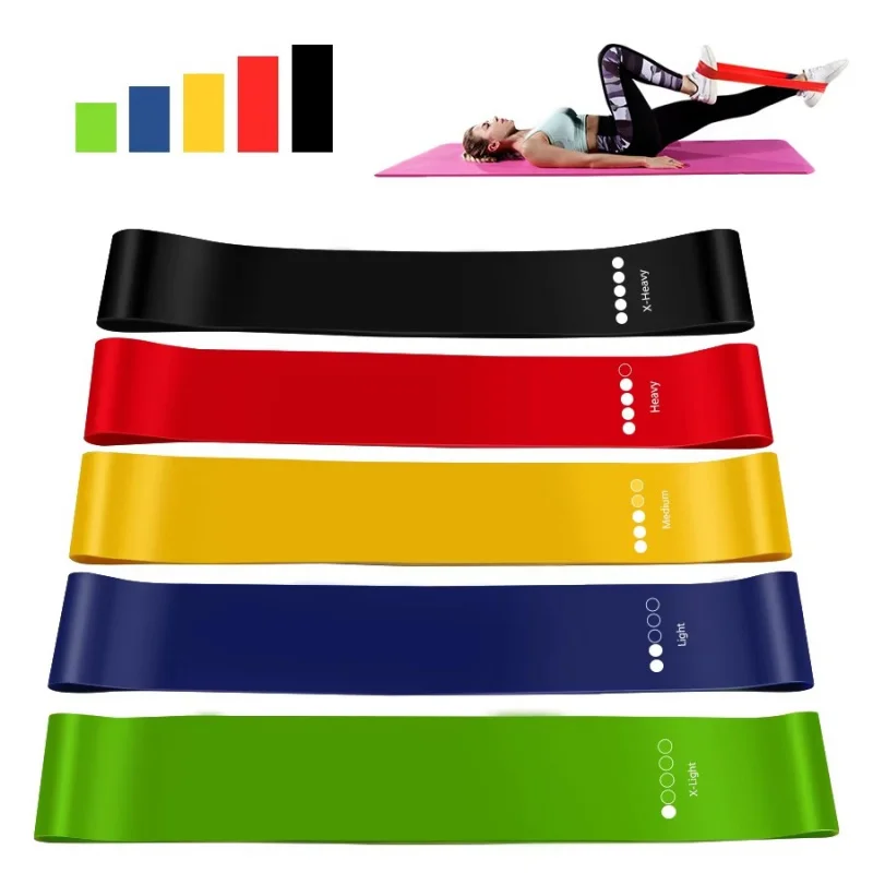 1/5/20 stücke 5-Farbe Yoga Widerstand Gummiband Fitness Ausrüstung 0,35mm-1,1mm Pilates übung Training Fitness Elastische Band