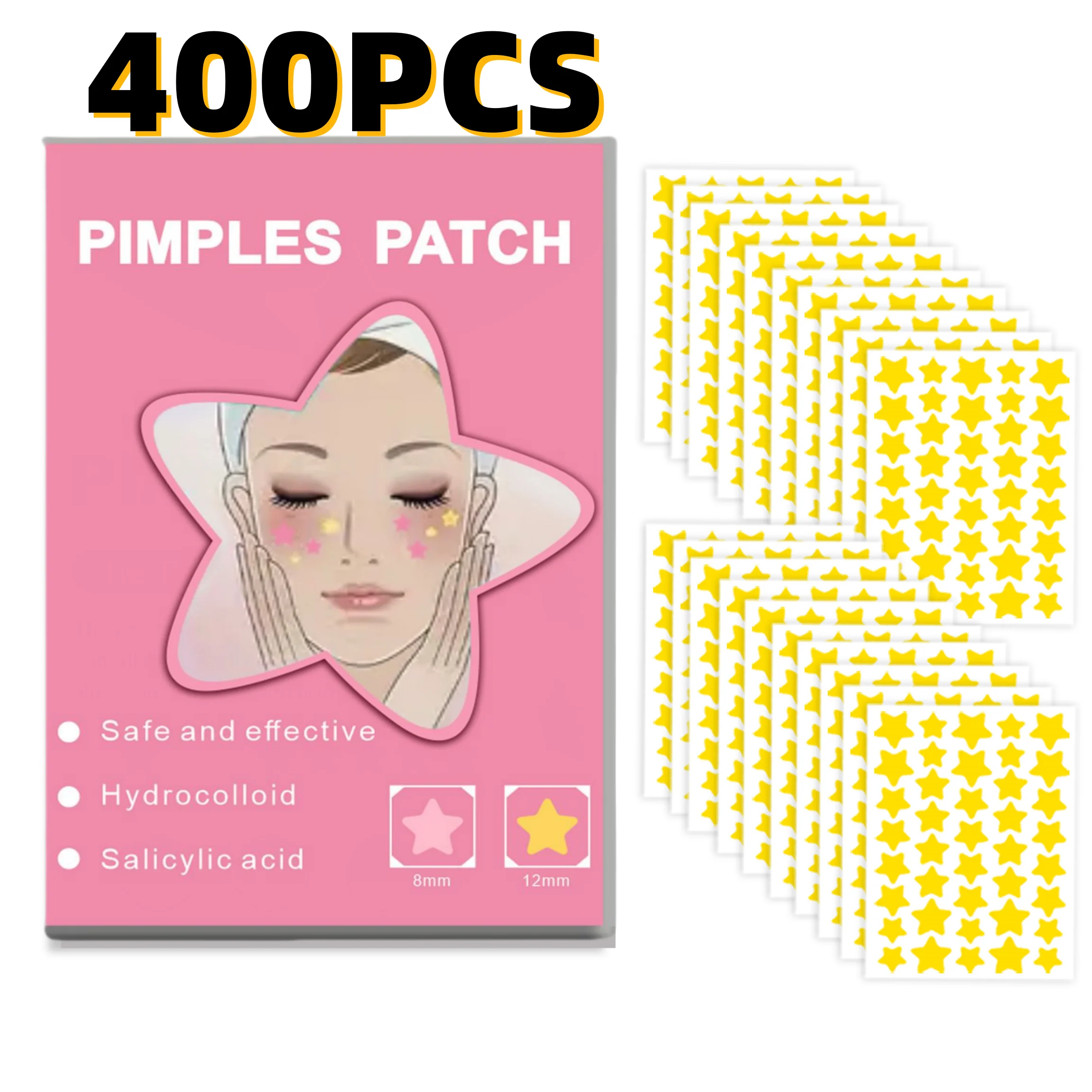 400 Stück gelbe Stern-Akne-Pflaster – sanft und wasserdicht Image