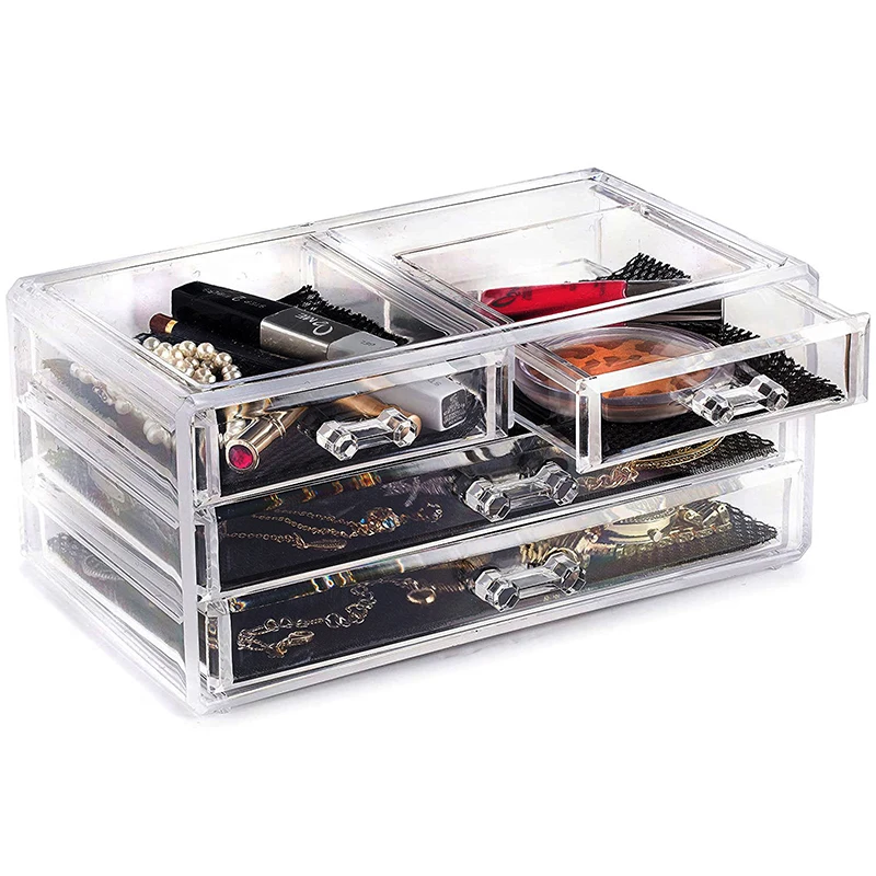 Transparente Beauty-Organizer und Aufbewahrungssysteme für Kosmetik & Make-up Schubladen zur Haushaltsorganisation Schmuck- & Schminktisch-Zubehör Schubladen
