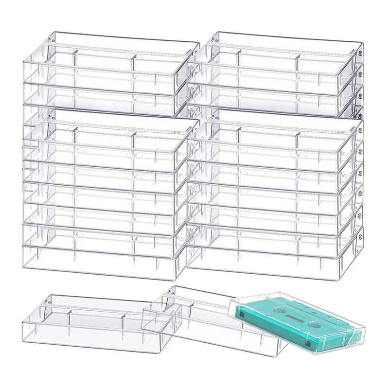 【FAVORIT!】Durchsichtige Audio-Kassetten-Aufbewahrungshüllen aus Kunststoff – 20er-Pack – Audio-Band-Organizer-Lösung 4,28 Zoll L