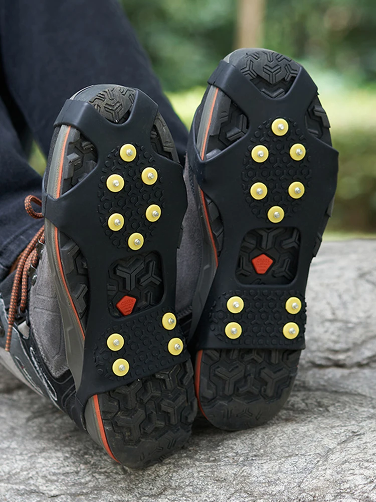 10-Zahn-Stollen-Set: Rutschfeste Schneekrallen-Schuhüberzüge für Unisex-Stiefel – Wander- und Trekkingzubehör Image