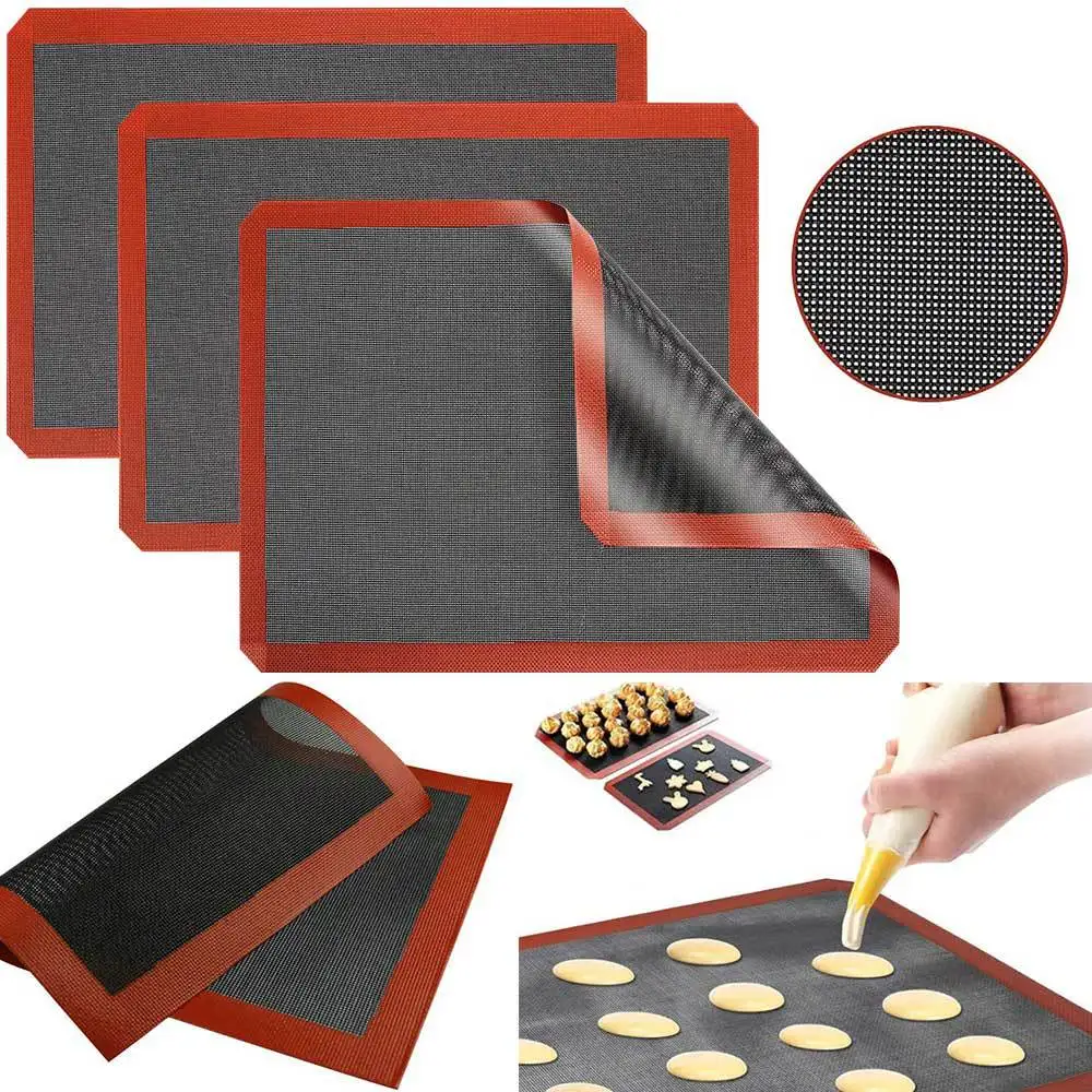 1PC Wiederverwendbare Silikon Back Matten Nicht-Stick Ofen Blatt Liner Bäckerei Werkzeug Cookie/Brot/Makronen Küche backformen Zubehör Image