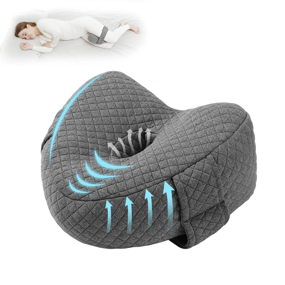 Bein- und Kniekissen, hohl, herzförmig, für Seitenschläfer, orthopädisches Ischiaskissen zur Linderung von Rücken- und Hüftbeschwerden, für Bett und Sofa Image