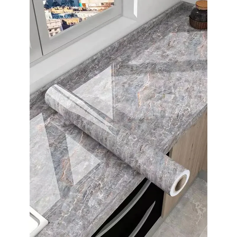 40 cm selbstklebende Wandtapete für die Küche, Marmormuster, PVC, Heimdekoration, ölbeständig, wasserdicht, luxuriöse Heimdekoration
