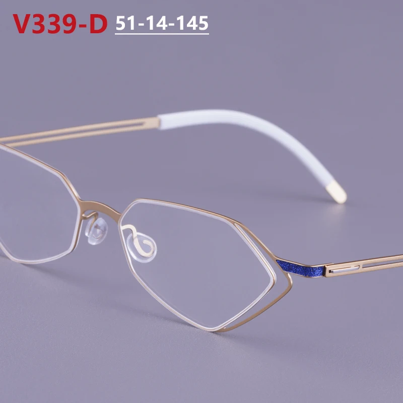 Nordic Brand Titan-Brillengestell mit Diamantform-Design für Herren und Damen, ultraleichte, schraubenlose Luxus-Brille, neu Image