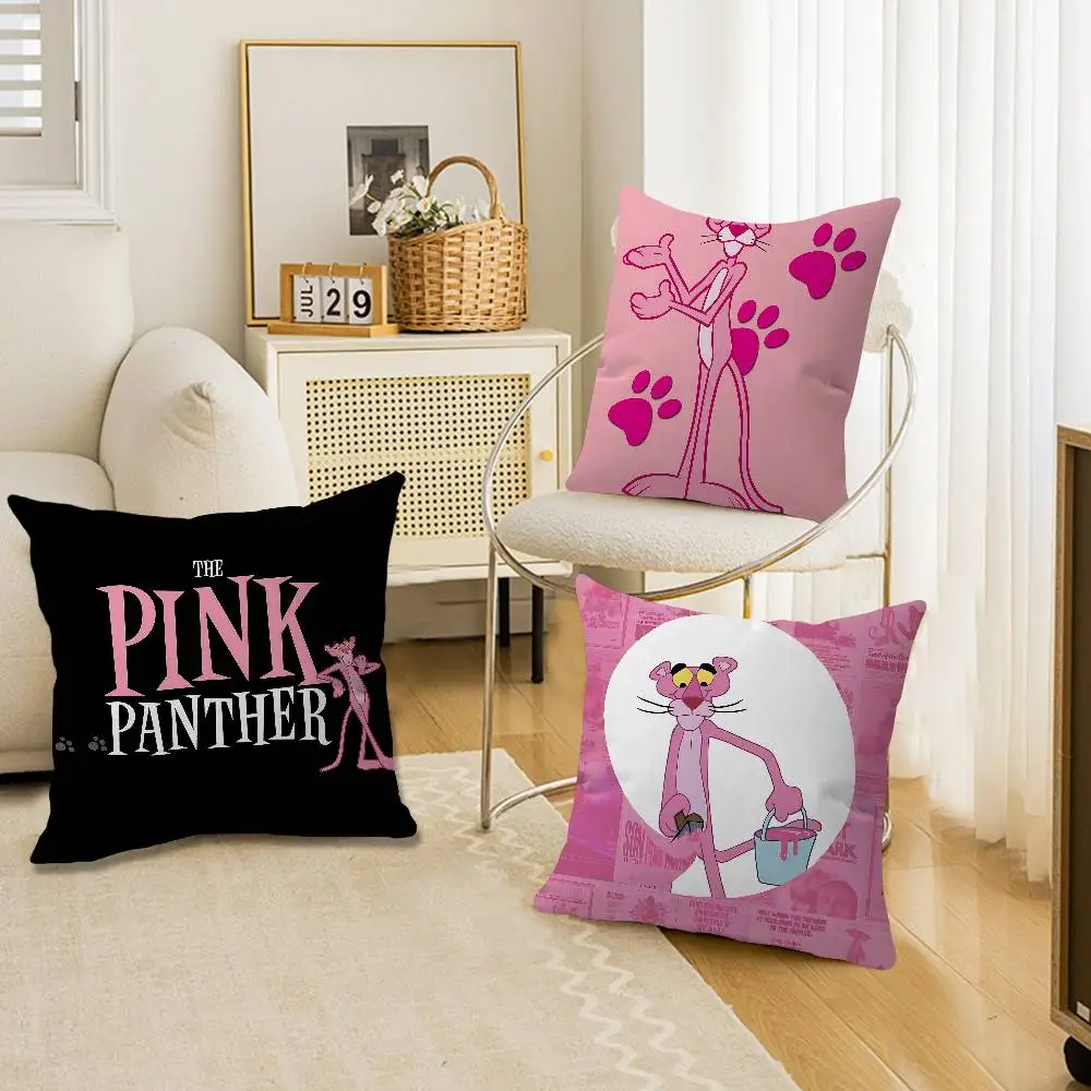 Cartoon P-Pink P-PantherS Kissen, Geschenk, Heim- und Bürodekoration, Schlafzimmer, Sofa, Auto, Kissenbezug, 45 x 45 cm