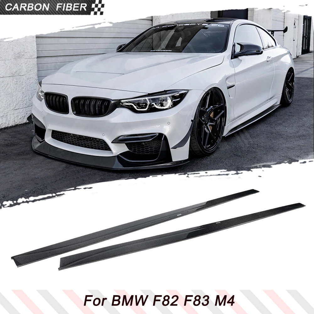 Carbon Faser Auto Seitenschweller für BMW F82 F83 M4 2-Türer 2014-2019 Rocker Panels Side Trim Spoiler Side Rock Extensions Body Kits Image