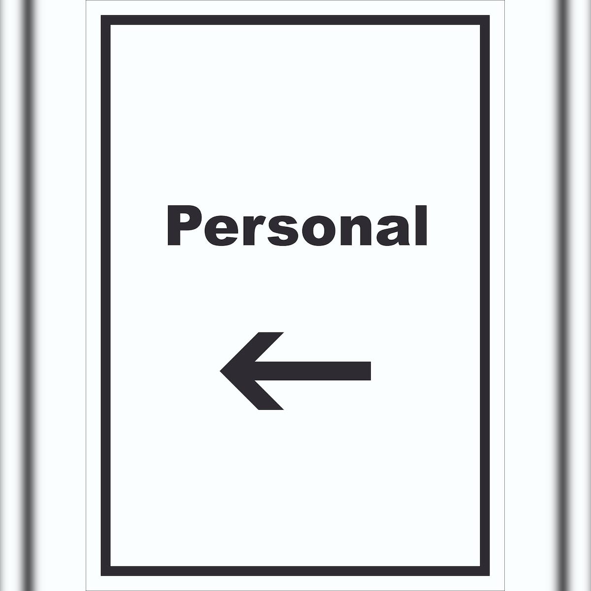 HB-Druck Personal Schild mit Text und Richtungspfeil links hochkant A5 Rückseite selbstklebend Image