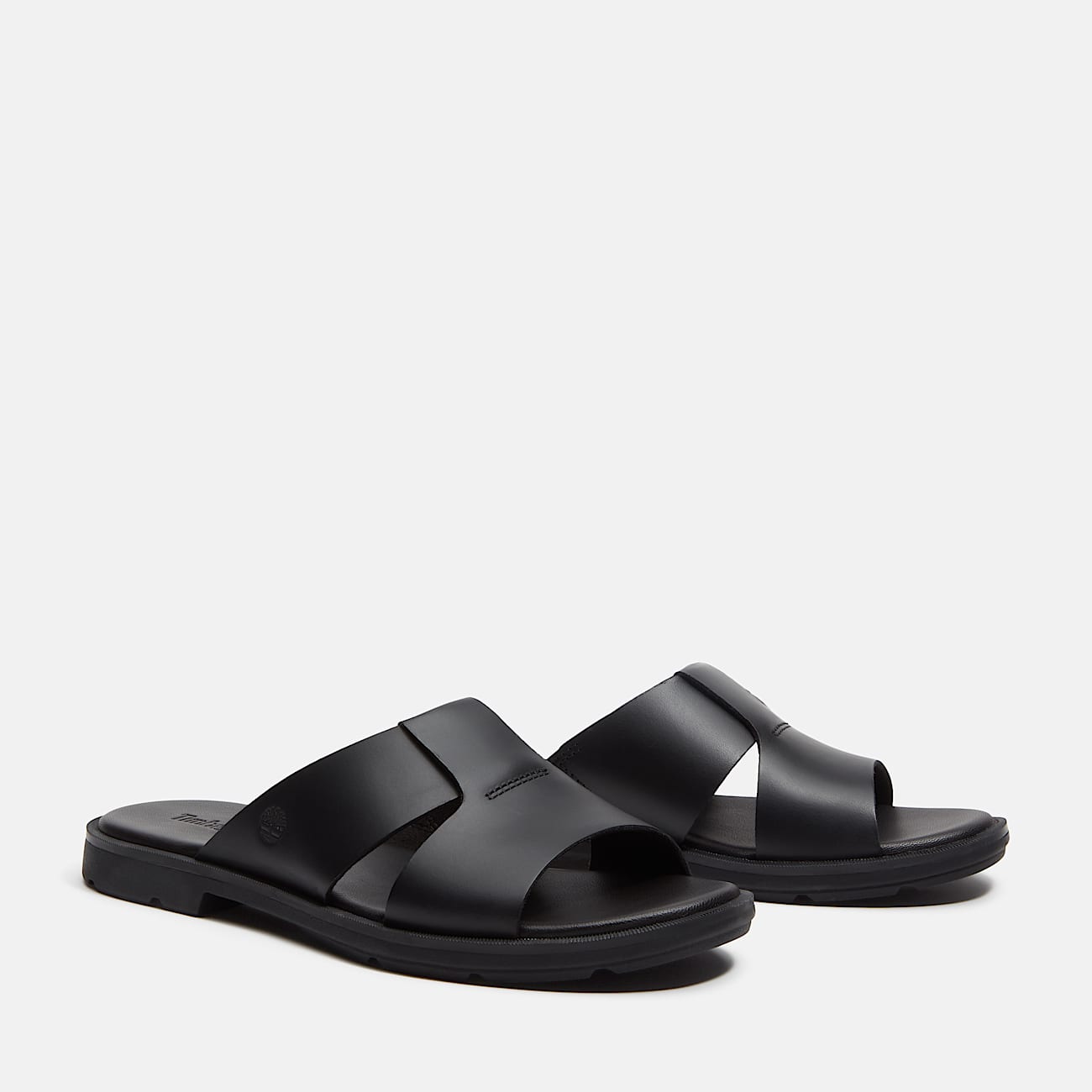 Sandale TIMBERLAND "CALISTA BAY SLIDE SANDAL", Damen, Gr. 37,5, blk full grain, Leder, Schuhe Sandale, aus Timberland Premium Leder