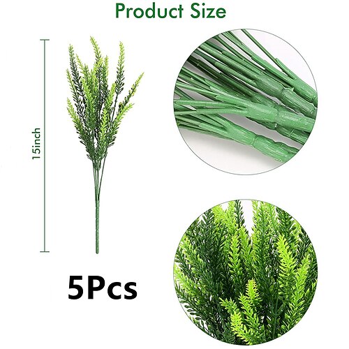 5 Stück künstliche Lavendelblüten, Heimdekoration, Außensimulation, Blumen, Pflanzen, Dekorationen, Blumenstrauß, Hochzeitsdekoration Image