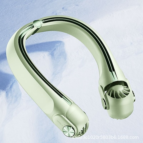 Tragbarer Nackenventilator – Rotationsventilator – wiederaufladbarer, USB-Typ-C-betriebener Ventilator mit 3 Geschwindigkeitsstufen, freihändiges, klingenloses Design, geeignet für Zelte und Image
