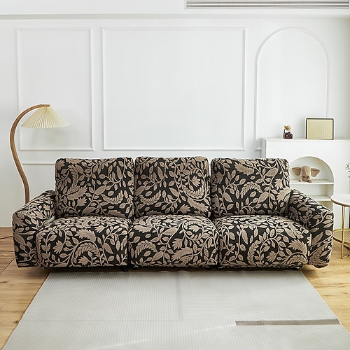 Chaiselongue-Überzug mit floralem Jacquardmuster, beflockter Jacquard-Überzug, weicher dekorativer Sofaschutz für Wohnzimmer, Schlafzimmer und Wohnaccessoires Image