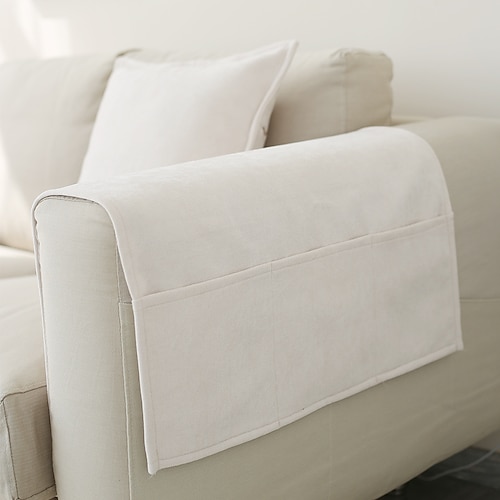 Sofa-Armlehnenbezug, einfarbig, erweiterter, rutschfester Aufbewahrungsbezug, dicker Chenille-Sofa-Armlehnenbezug Image