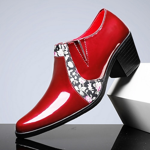 Rote Herren-Anzugschuhe – elegante Oxford-Schuhe aus Kunstleder, ideal für Hochzeiten und festliche Anlässe, bequeme Schuhe Image