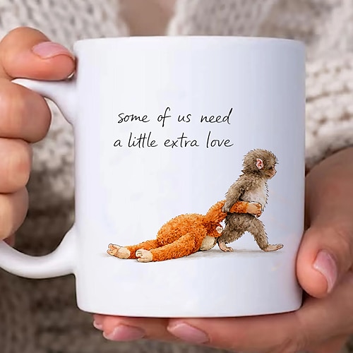 Team Punch Monkey Meme Tasse lustige Meme Schütze Punch Monkey Meme Kaffeetasse Geschenk für Tierliebhaber lustige Kaffeetasse für Freund Kollege mikrowellenfeste Keramiktasse Image