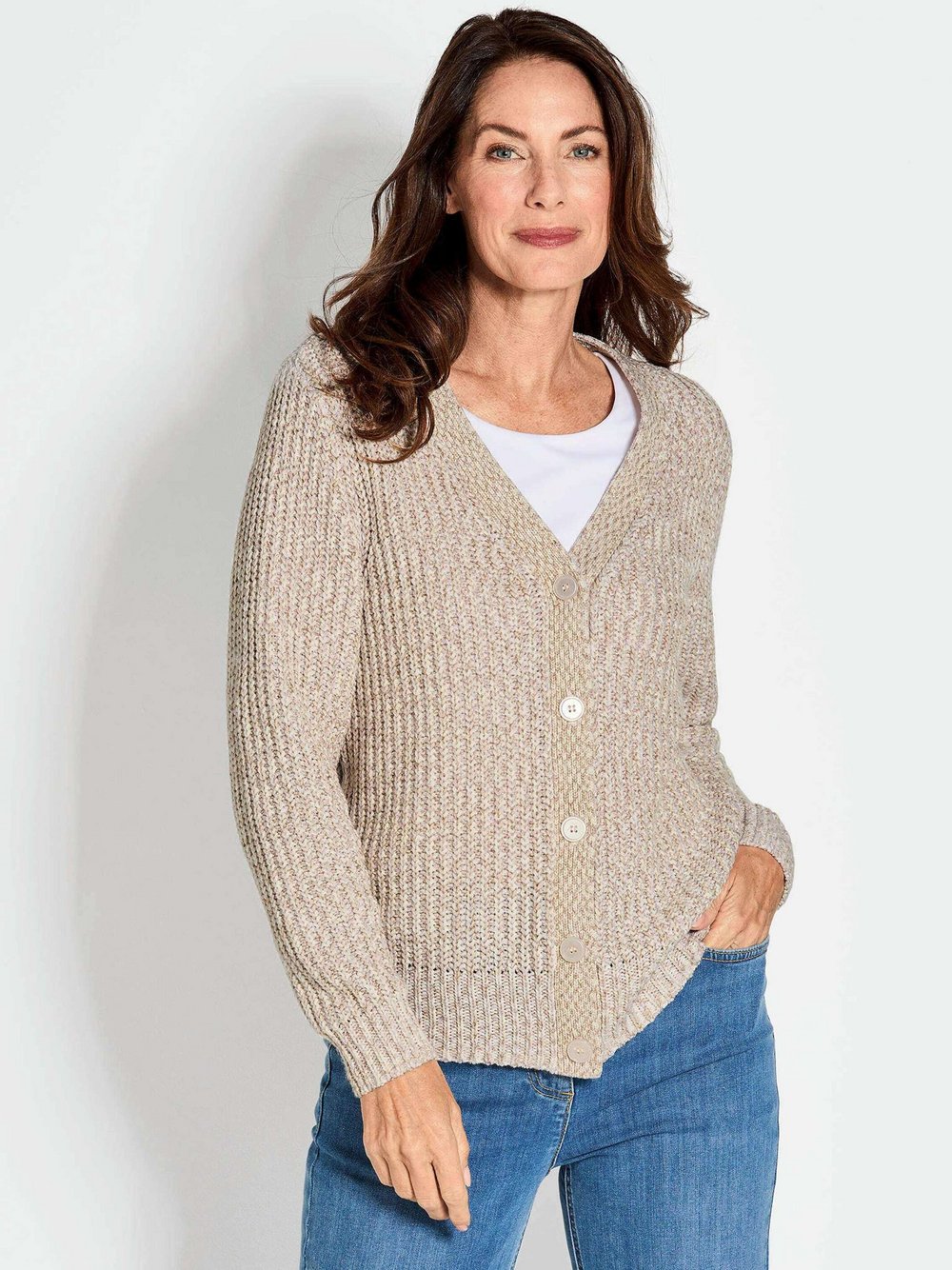 Goldner Strickjacken Damen weiß, 25 Image