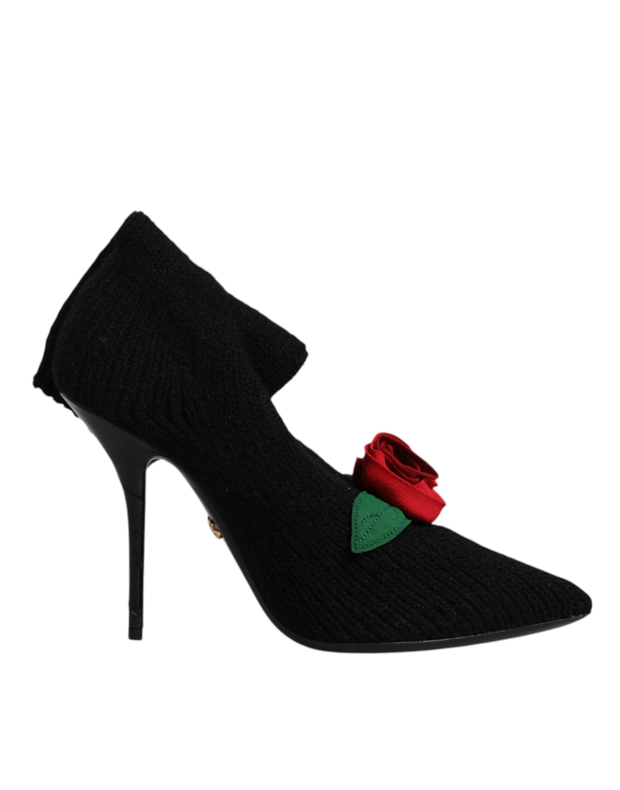 Dolce & Gabbana Schwarze Stiletto-Absätze Stiefel bis zur Wade Schuhe
