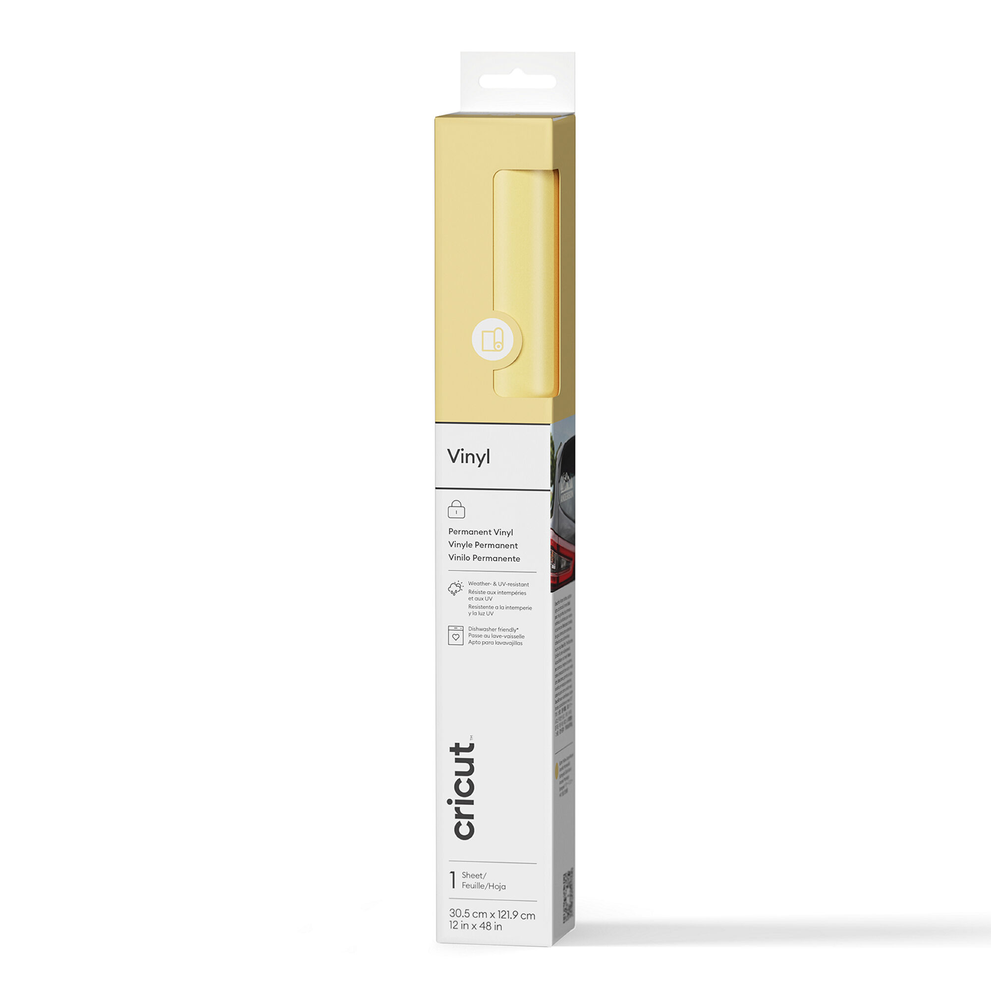 Cricut Matte Vinyl | Permanent | 4 ft | Butter Yellow